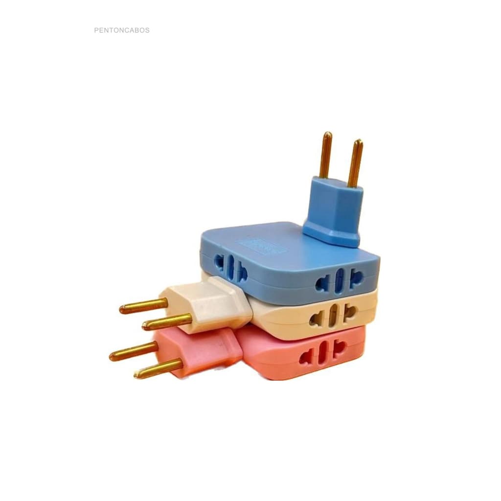 Adaptador Tomada Padrão Europeu Para 3 Universal T 10A 180Graus