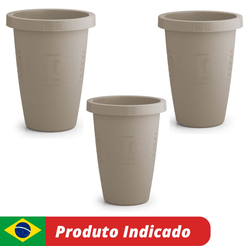 Kit 3 Vasos Flores Plantas Vaso Resistente Grande 21 Litros