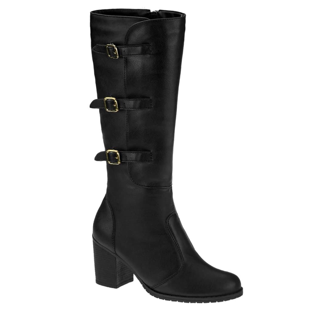 Bota GiGiL Feminina Montaria Cano Longo Ajustável Com Zíper Moda