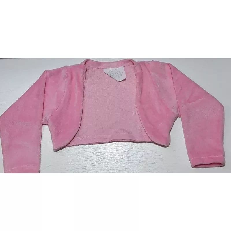 Bolero Infantil Menina Tam P/M Bebê Bolerinho Rosa Salmão Plush