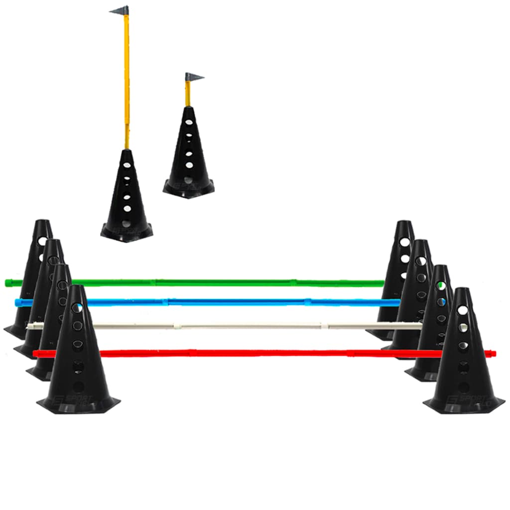 10 Cones Furado C/ 5 Barreiras Treinamento Funcional Agilidade