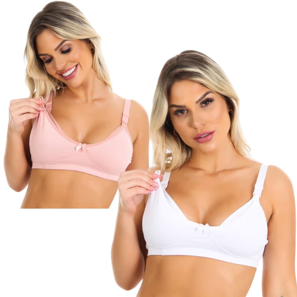 KIT 2 Sutiãs  Amamentação para Grávida Sutian Reforçado Gestante - AmaLiz N/A