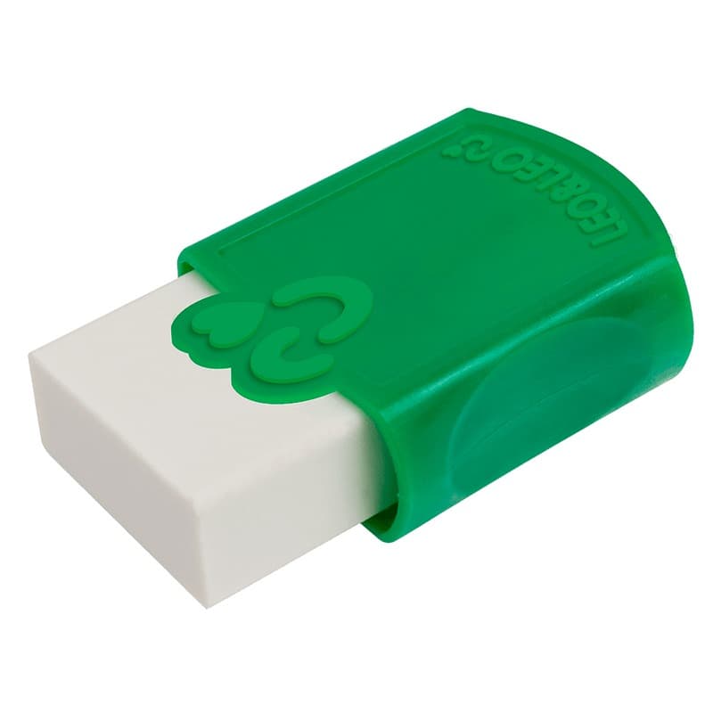 Borracha Plástica Escolar Branca Com Capa Protetora Leonora