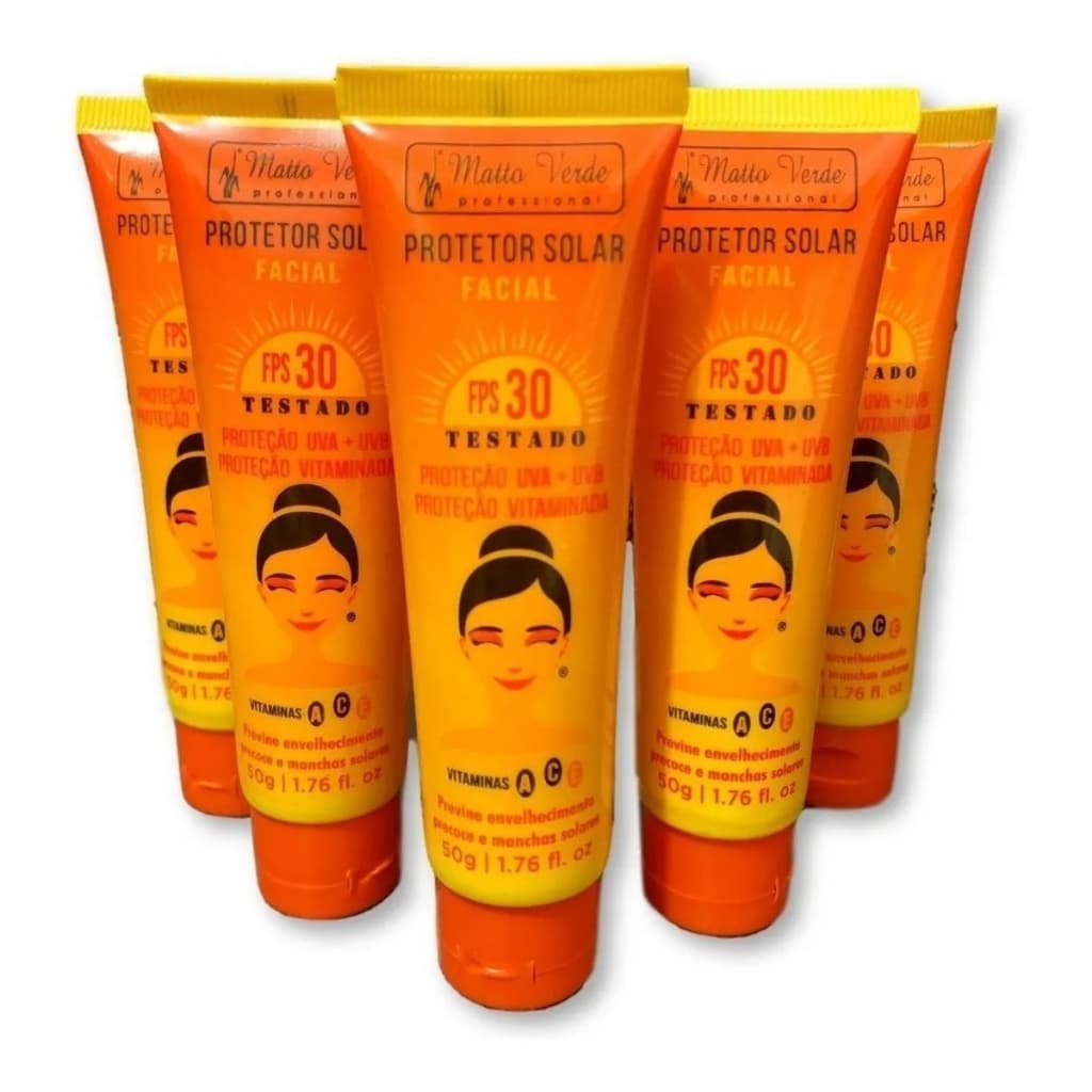 Kit 06 Unidades Protetor Solar FPS 30 Proteção Vitaminada Revenda