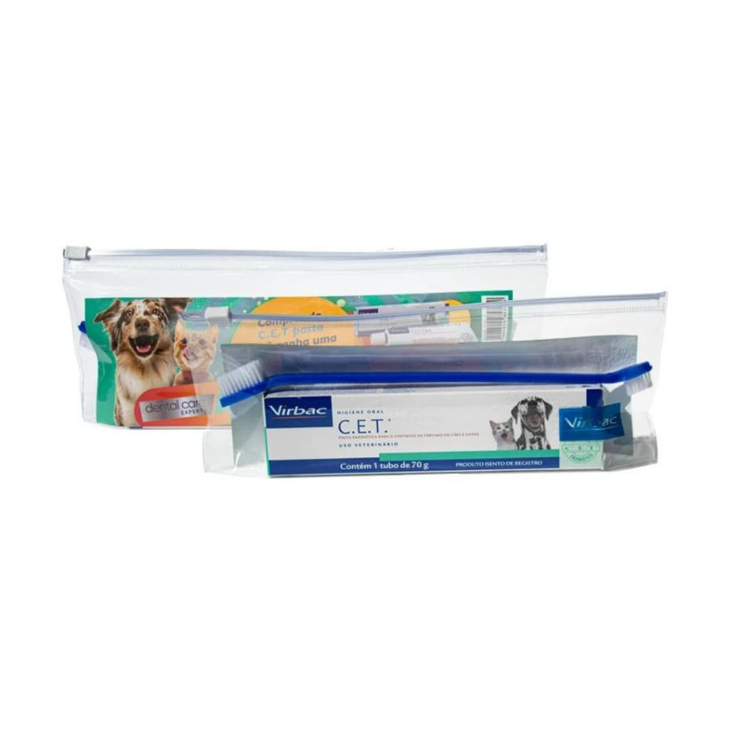 Kit Saúde Oral Virbac - C.e.t Pasta + Necessaire + Escova