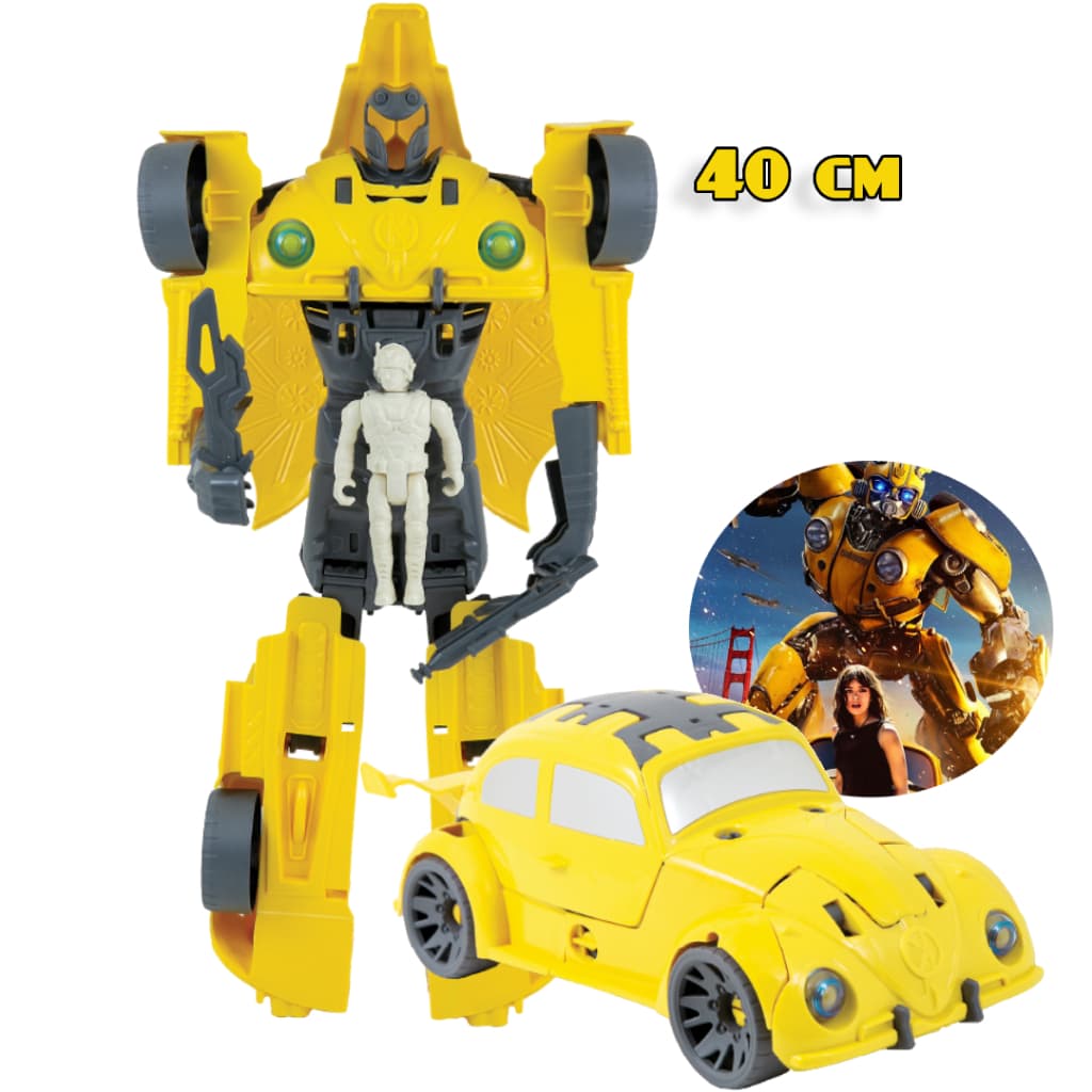 Robô Transformer - 40cm Estilo: Bumbublee Com Soldado e super caixa de presente