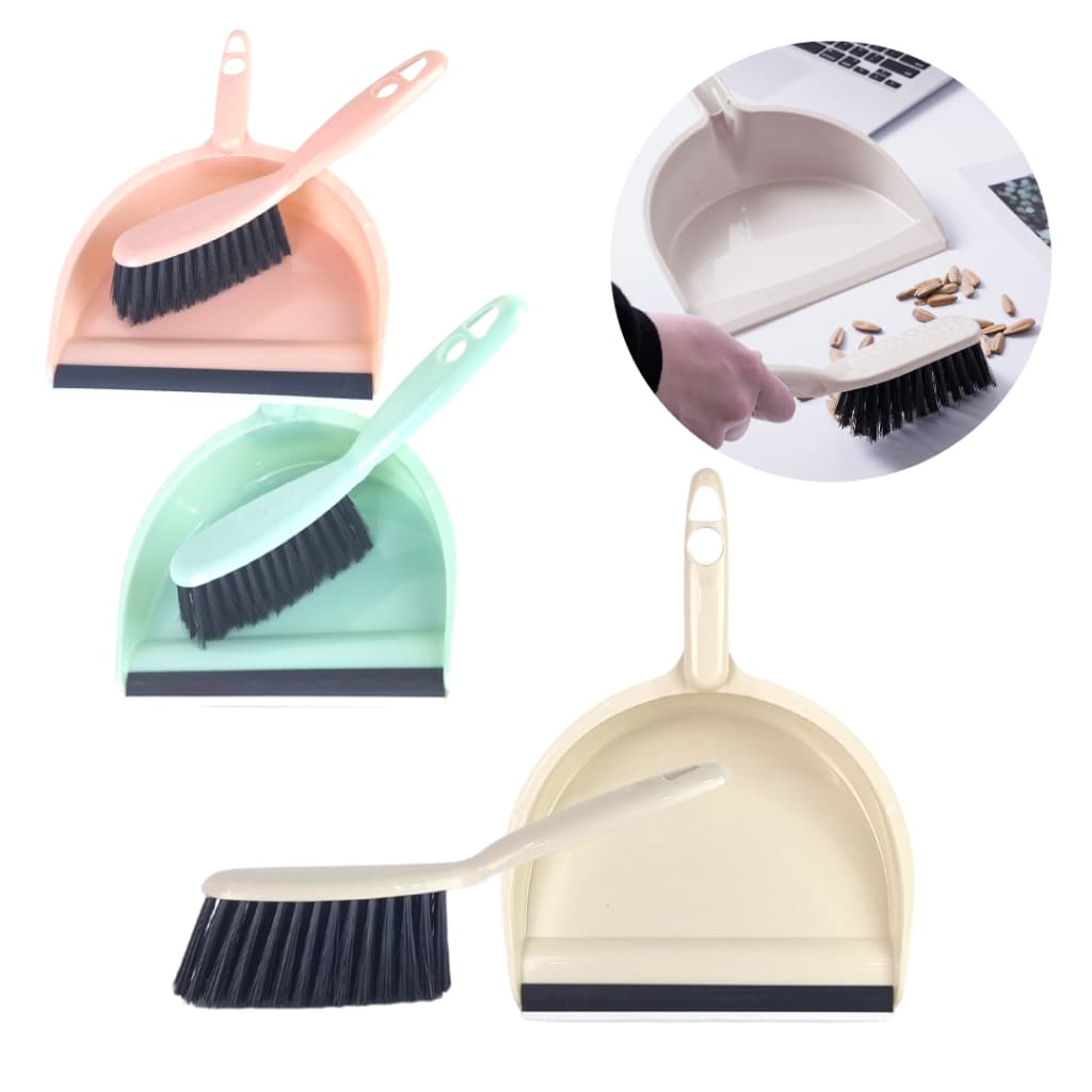 Kit Mini Vassoura E Pá Para Mesas Teclados Armários - TOP