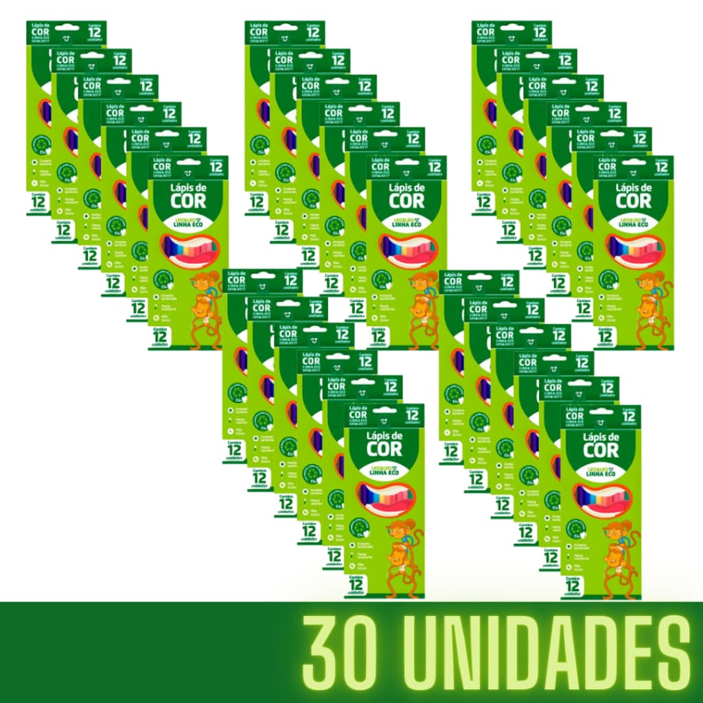 Pacote C/30 Lapis De Cor Grande/ Leo Leo