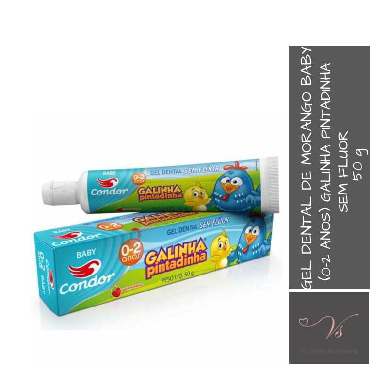 Gel Dental de Morango Baby (0-2 ANOS) Galinha Pintadinha SEM FLÚOR - CONDOR 50G