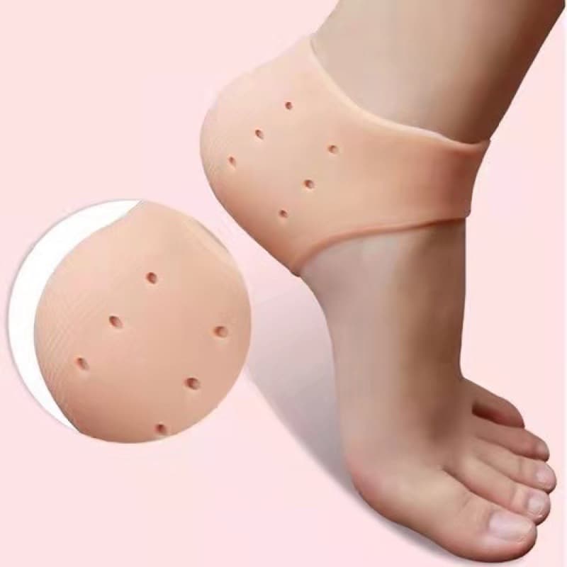 * Par Meia Palmilha Silicone Gel Ortopédica Calcanhar Esporão Cor Da Pele3322