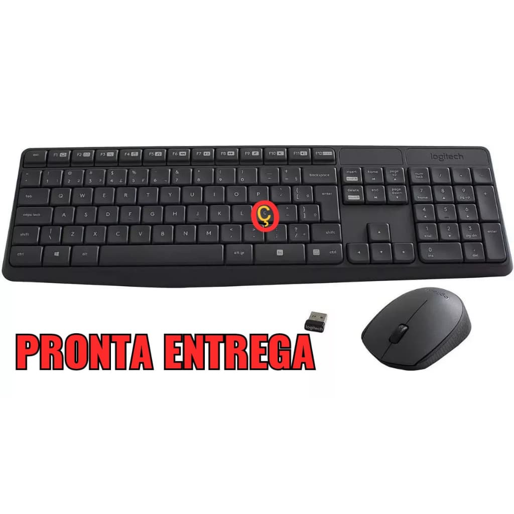 Kit Teclado e Mouse Logitech Mk235 Abnt2 tecla Ç portugues Sem Fio melhor que mk220 Logitech Brasil
