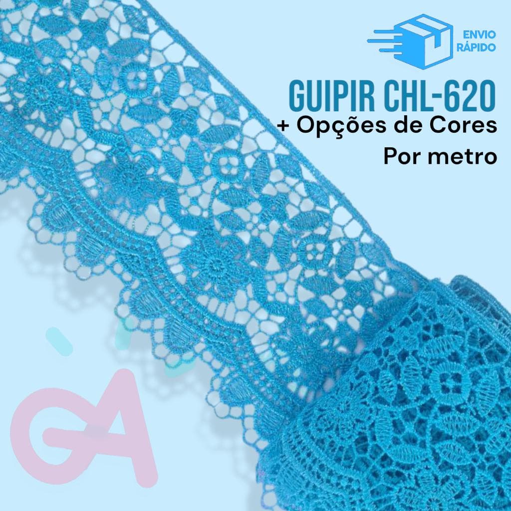 Renda Guipir - CHL 620 - 9,5 cm - 1 metro