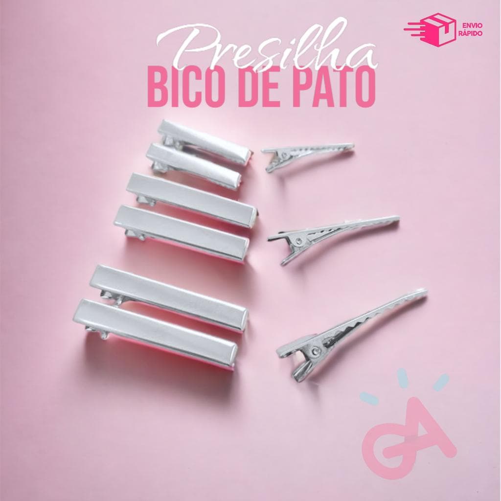 25 Unidades De Presilha Bico De Pato Quadrado Para Cabelos -  Com Dente