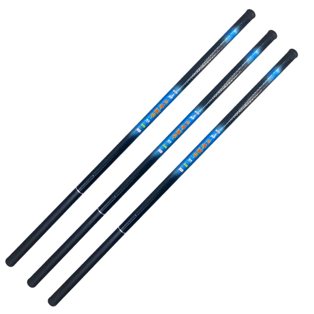 Kit com 03 Vara Telescópica De Pesca de mão Ultra Leve com 1,80m 2,40m 3,00m 3,60m 4,00m 5,00m 5,40m em fibra de vidro e carbono Tilapias represas pesqueiro