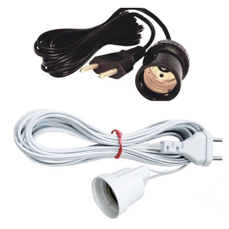 soquete com rabicho extensor para tomada BIVOLT 110V E 220V fio cobrecom tamanhos