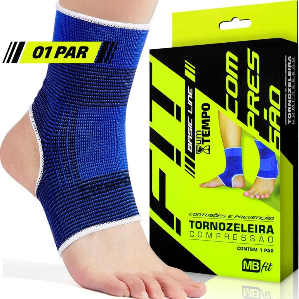 Par Tornozeleira Meia Ortopédica Ajustável Compressão Elástica Estabilizadora Protetora Saúde Fit