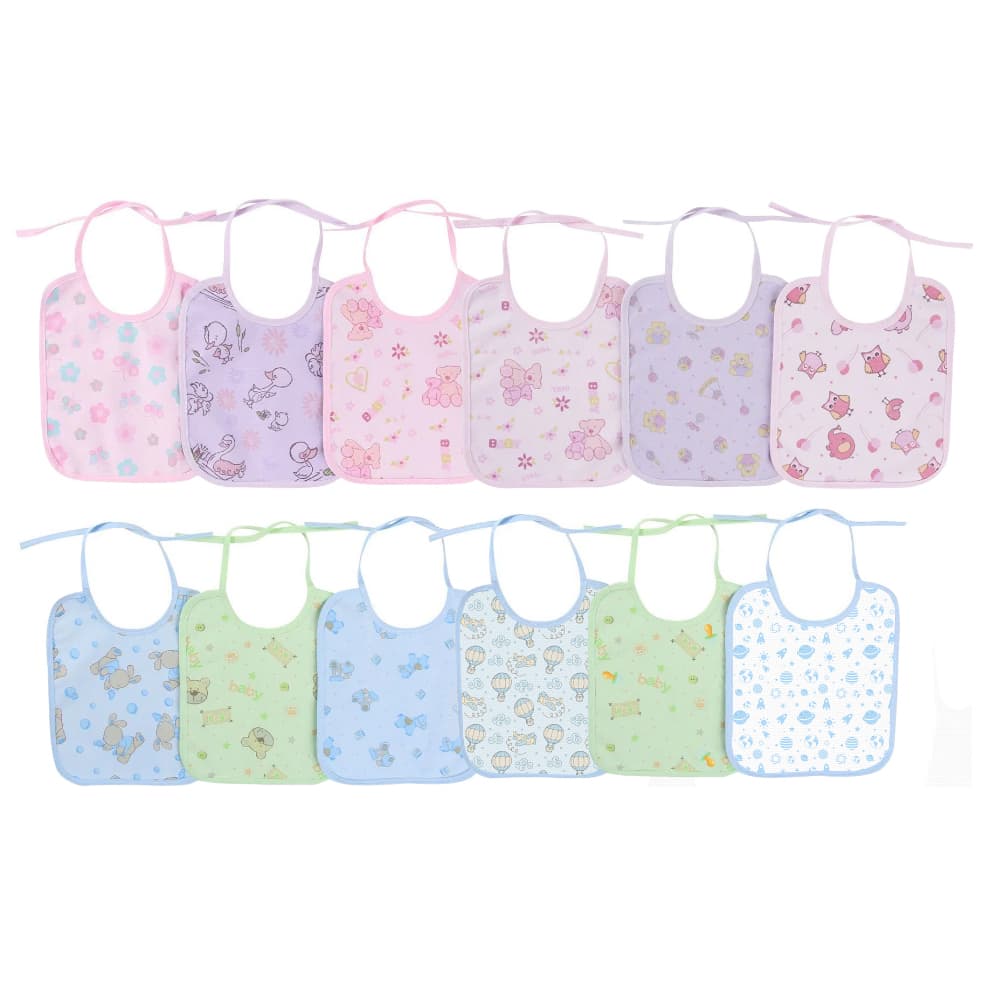 Kit 6 Babador Bebê Impermeável Bandana Com Forro PVC - Estampado Minasrey