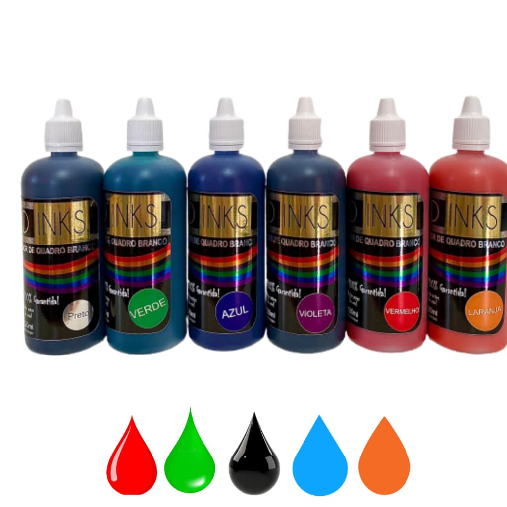Tinta Recarregável Para Caneta Pincel Marcador De Quadro Branco 120ml Conta Gotas