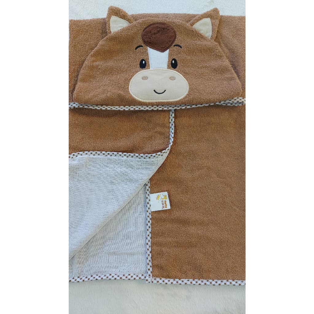 Toalha  de bebê com Capuz Cavalinho forrada com fralda