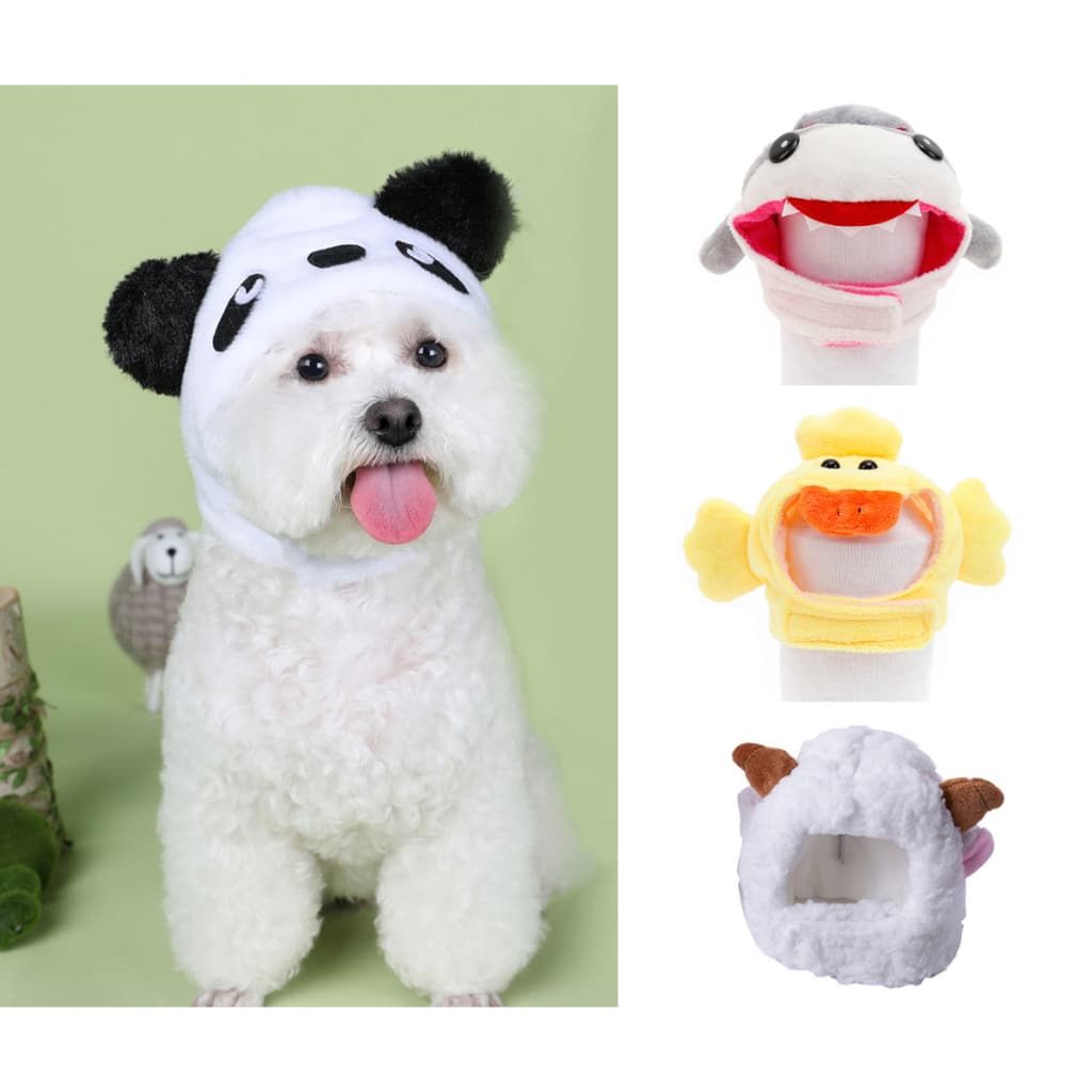 Touca Para Pet Divertido Modelo Pato Tubarão ou Carneiro Fofo Cachorro Gato Frio Inverno LR-0154