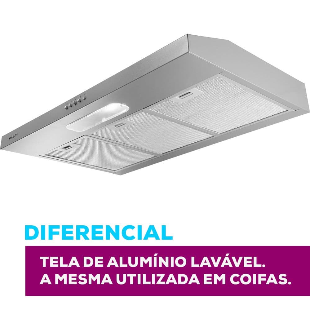 Depurador Slim Suggar 80cm 3 Velocidades Prata DPS181PR/DPS182PR