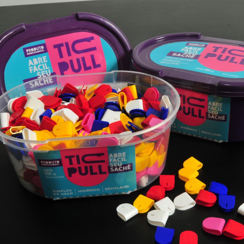 Abridor de Sachê Descartável Cortador De Embalagens KIT 500 unidades Tic Pull