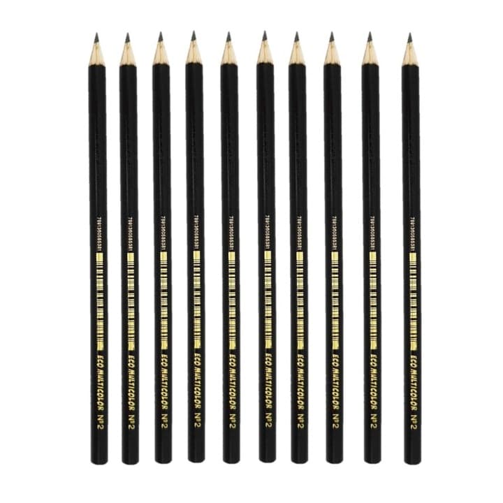 Lápis de Escrever Nº 2 Sextavado Preto Caixa com 12 Unidades Multicolor