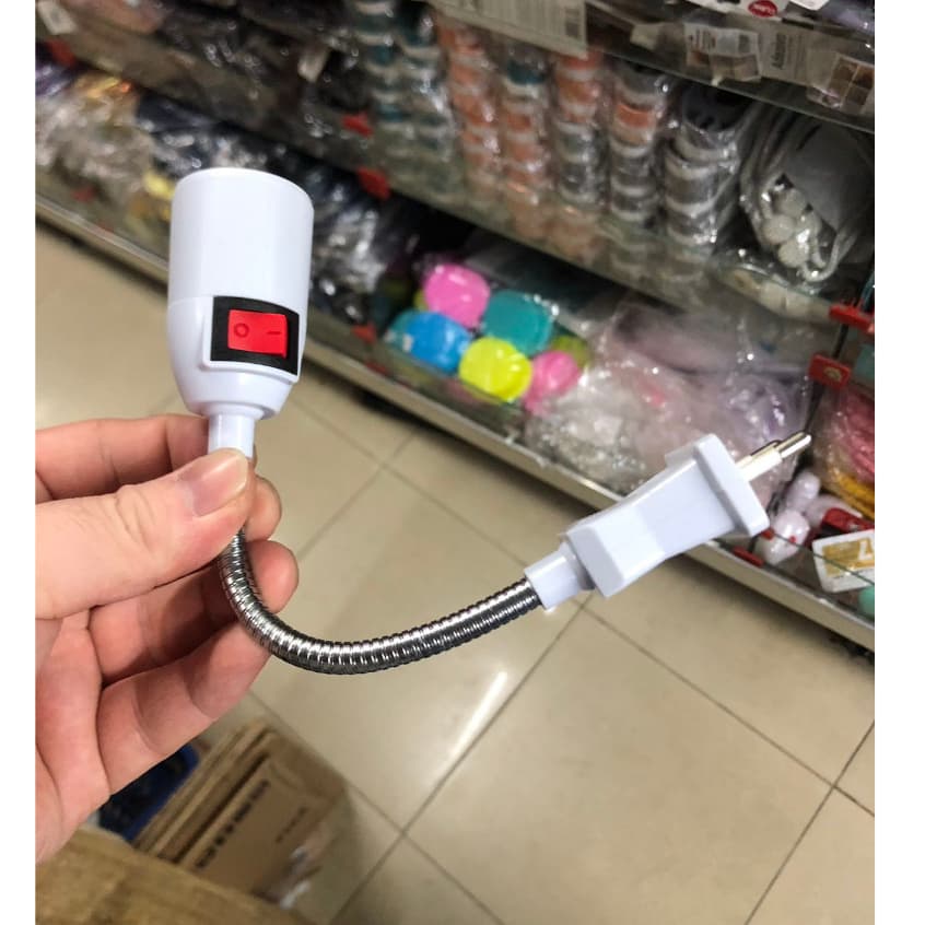 Tomada De Lâmpada E27 28cm E27/85-250V Extensor De Soquete Doméstico Com Interruptor Dois Plugues