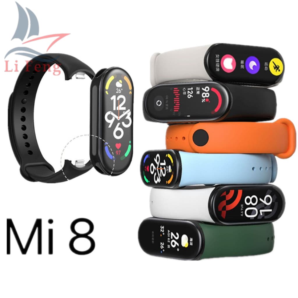 Pulseira de Silicone para Compatível Com Xiaomi Mi Band 8/ Mi Band 9