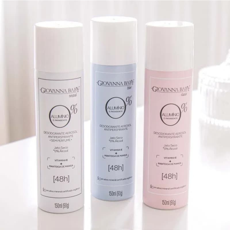 Desodorante Aerossol Giovanna Baby 0% zero de Alumínio 150ml