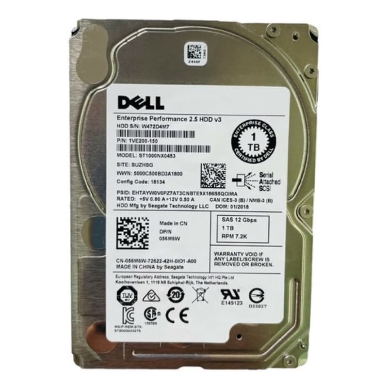 Hd Dell Sas 1tb 7,2k 12 Gbps 2,5 Enterprise Dp/n 056m6w