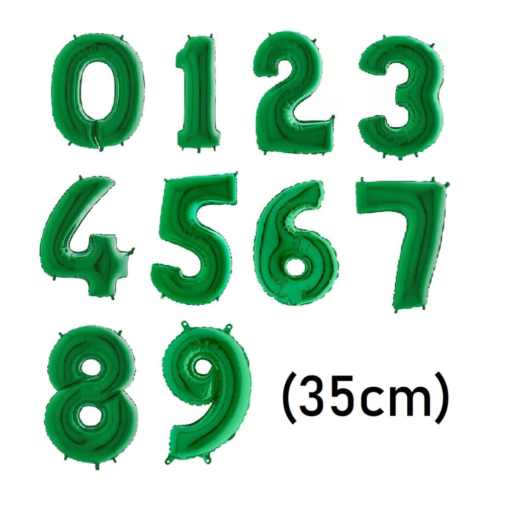 Balão Metalizado Número 35cm - Verde