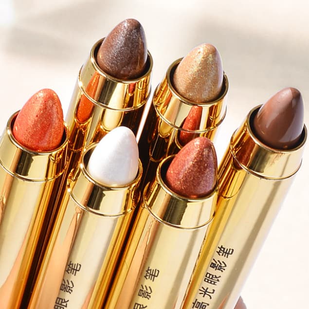 caneta de sombra para olhos caneta de bicho-da-seda caneta iluminadora de duas cabeças bastão de sombra perolado fosco