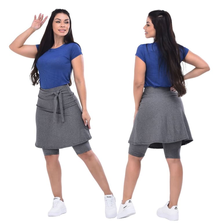 Short Saia Fitness Moda Evangélica Com Faixa