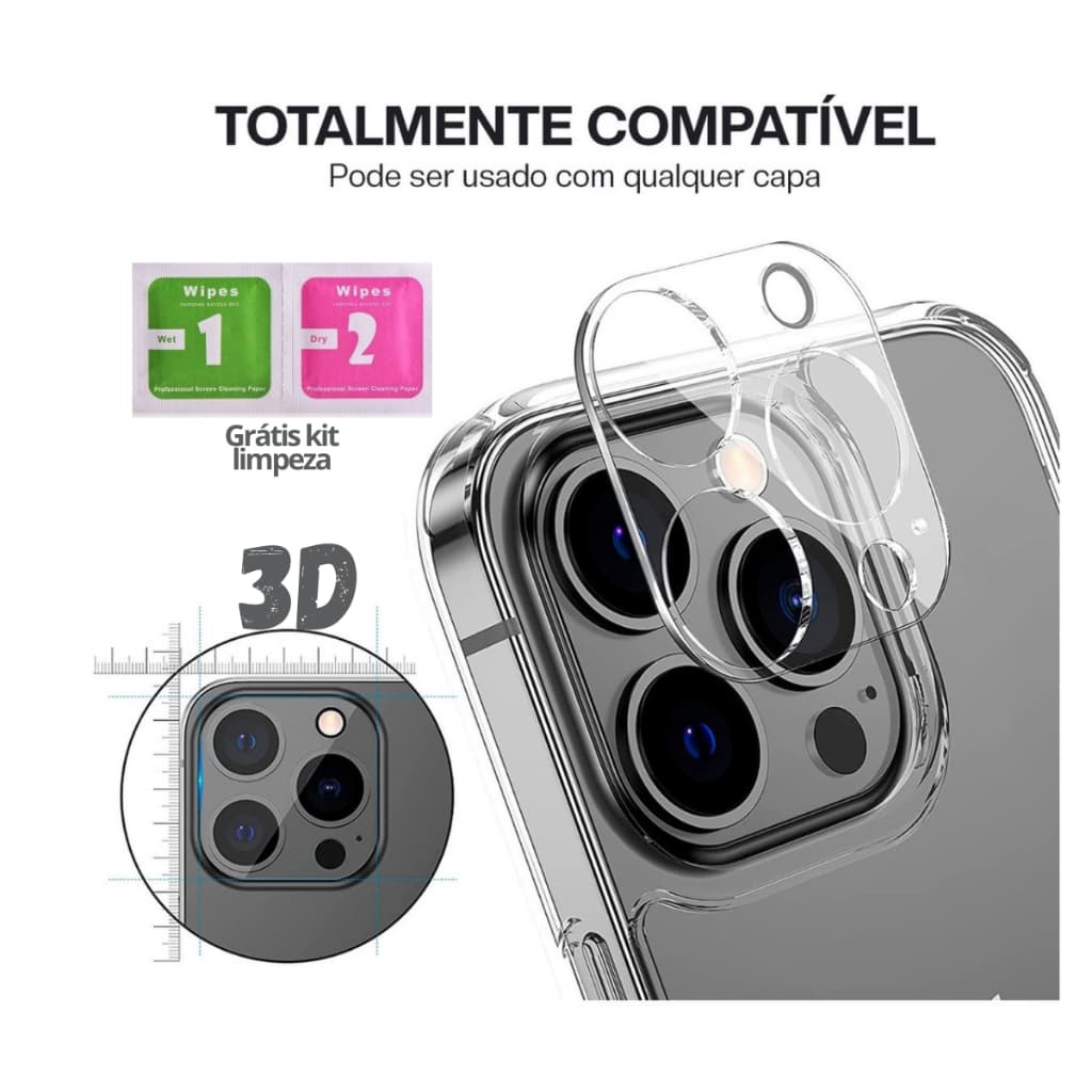 Película Lente De Câmera Para iPhone 11, 12, 13, 14, 15 ,16 e todas as variações