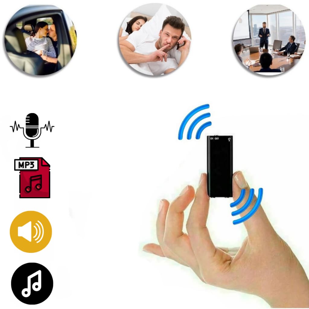 Gravador de Voz Mini/Micro Escuta Profissional Portátil com Mp3