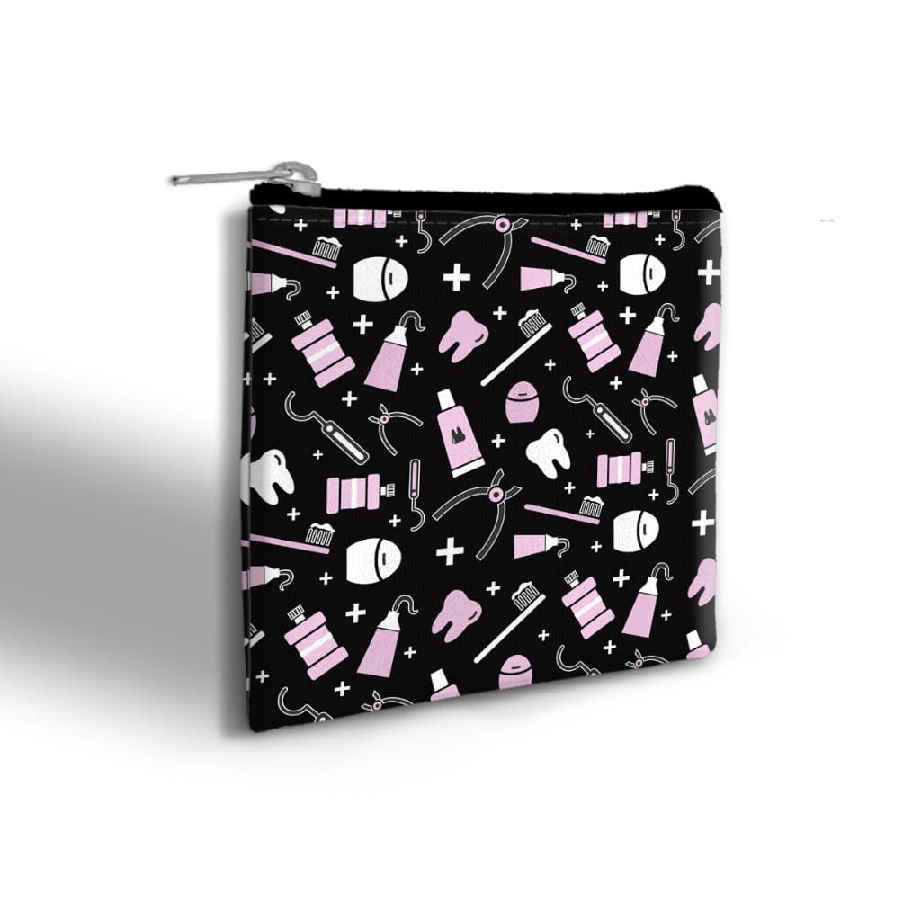 Porta Jaleco Odontologia Rosa e Preto | Bolsa Organizadora com Alça