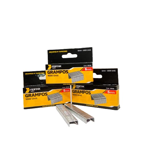Grampos Grampeador Tapeceiro 6mm Kit Com 3000 Unidades