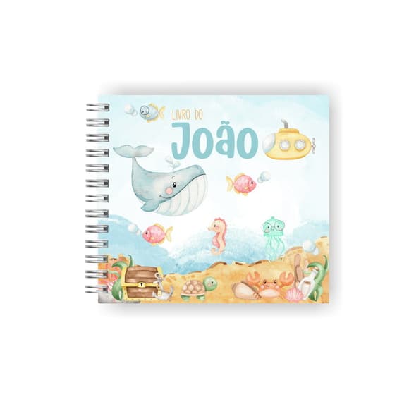 Livro do Bebê Personalizado | Fundo do Mar Menino