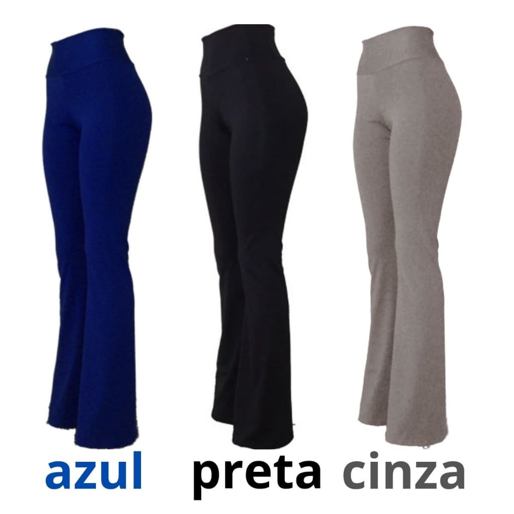 Calça Leg FLARE Bailarina Boca de Sino Cintura Alta Modela Bumbum Feminina Zero Transparência OFERTA