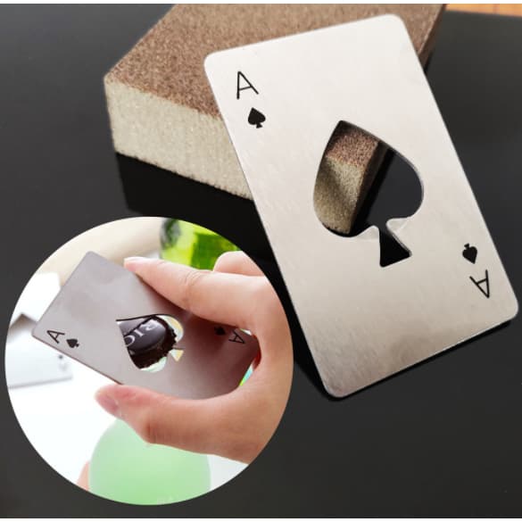 30 Peças Abridor de Garrafa Formato Carta De Baralho As De Espadas Aco Inox