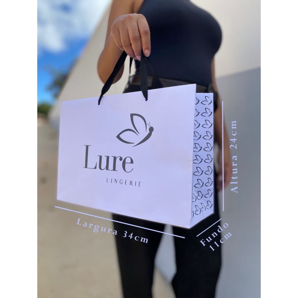 Sacolas de Papel (G) (34 X 24 X 11) Personalizadas dos 2 lados P/lojas