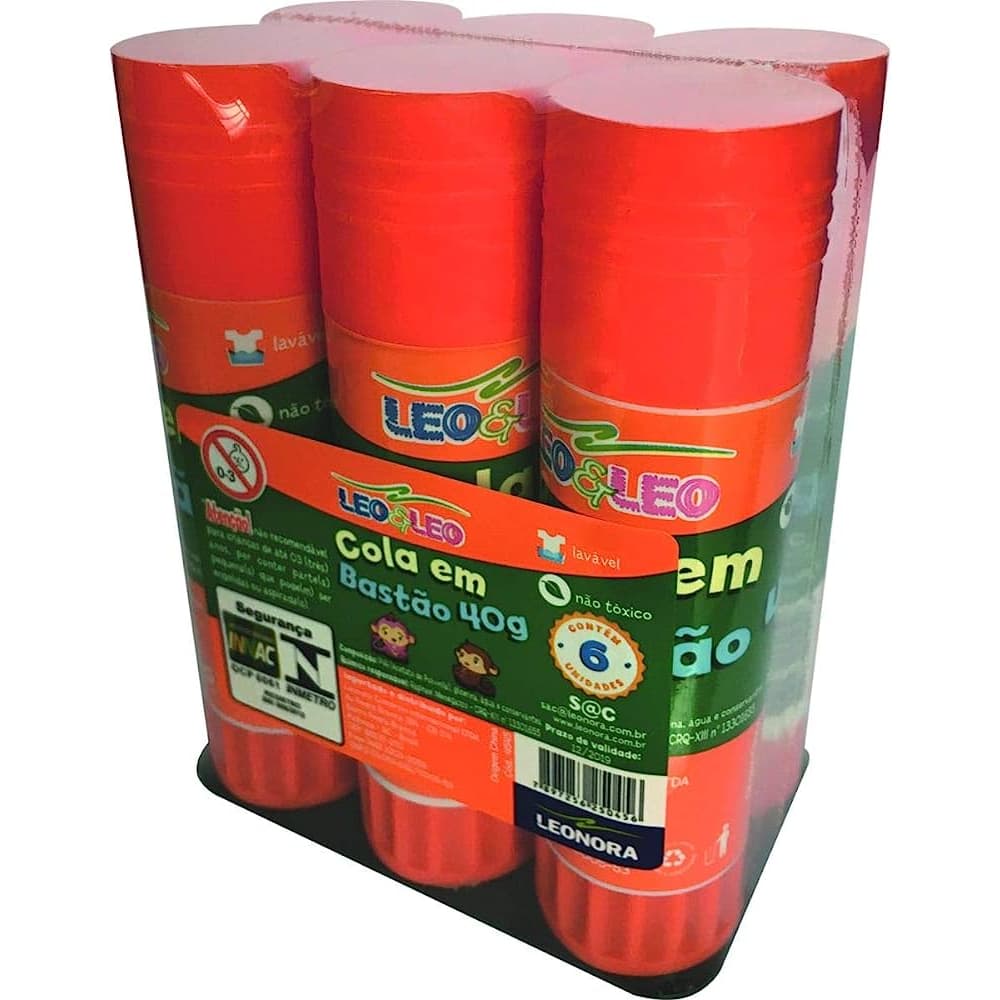 Cola Bastão 40g Leo Leo-Kit 6 Unidades