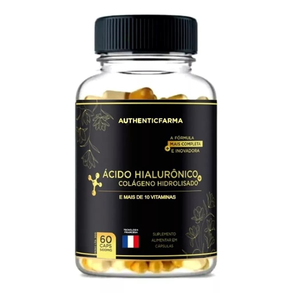 Colágeno + Ácido Hialurônico 60 Caps - Promoção Tecnologia Francesa + 10 vitaminas