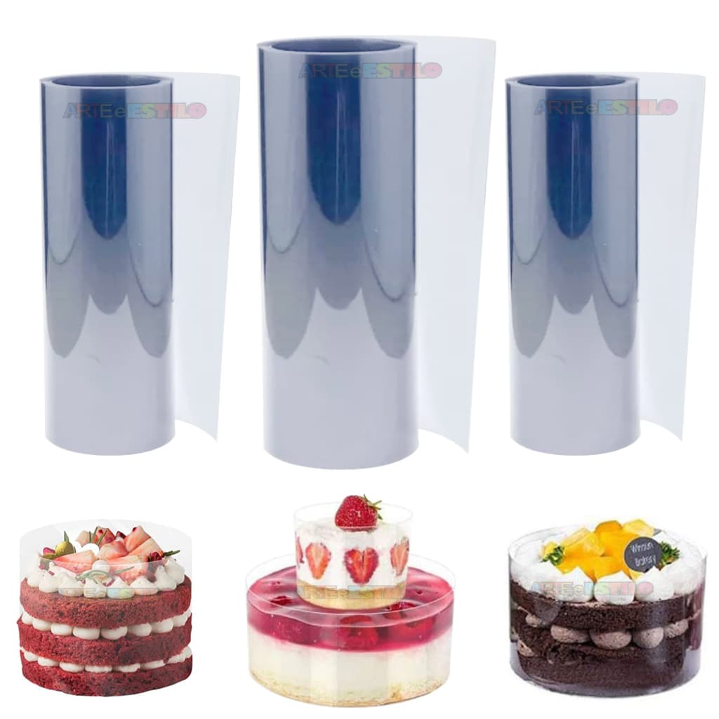 Rolo Bobina Acetato Pet Transparente 30 Cm X 10 Mts 0,20 Mm, fita de acetato para bolo confeitaria, colar fita para bolo naked