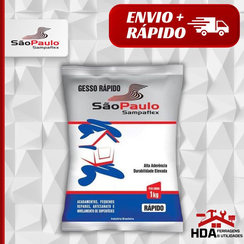Gesso Rápido Branco 1KG São Paulo - Sampaflex