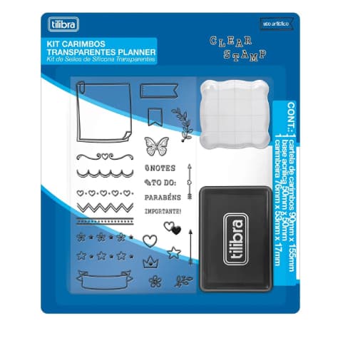 Carimbos Transparente de Silicone - Tilibra | Planner Calendário Alfabeto Lettering