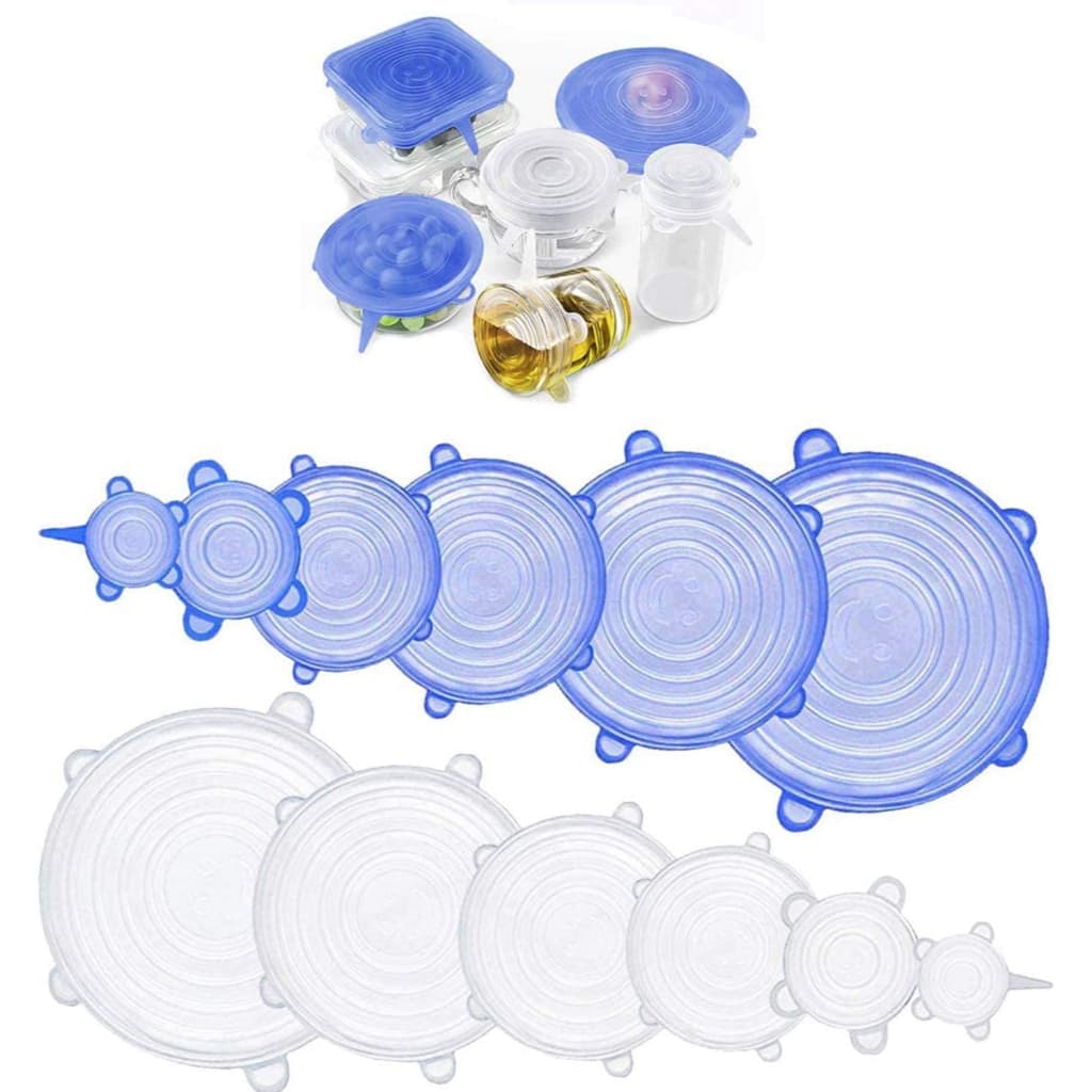 12 Peças Tampas Panela Silicone Universal Reutilizável Elástica Tampas Silicone Rotundidade