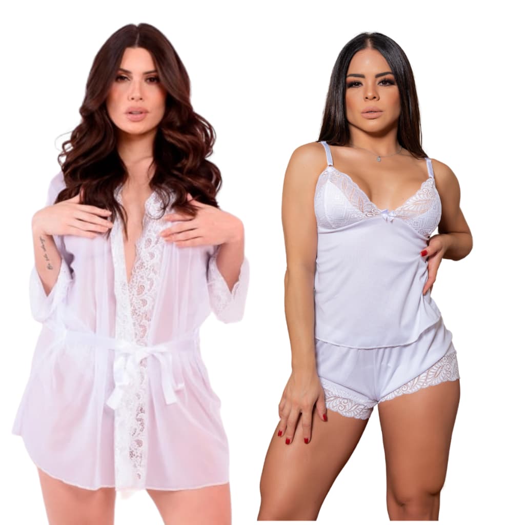 Lindo Kit Baby doll Luxo e 1 Robe que acompanha 1 calcinha