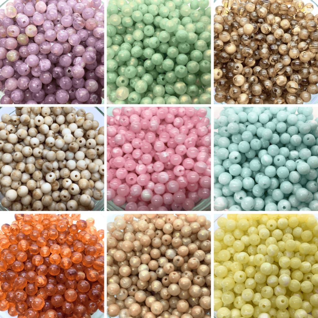 Pedra de Resina 8mm Missanga 60 Unidades